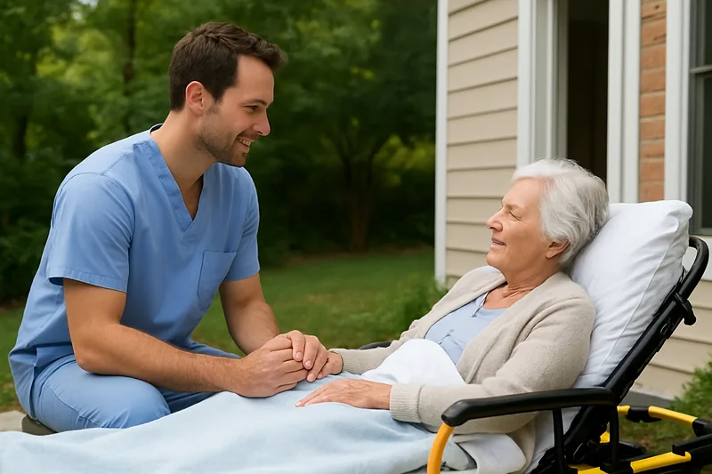 Couple de seniors qui parle calmement d'argent sans se précipiter.