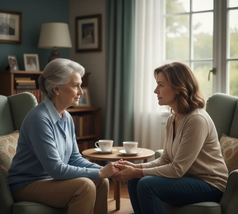 Veuf ou veuve qui fait le point sur sa situation financière après un décès.