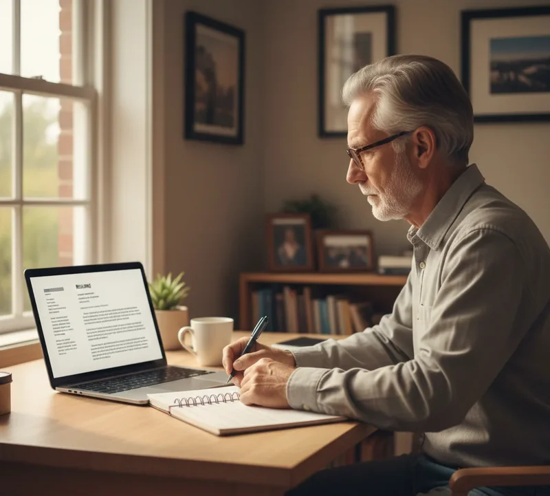 Main d'un senior utilisant une tablette pour montrer son aisance avec les outils numériques et les réseaux sociaux.