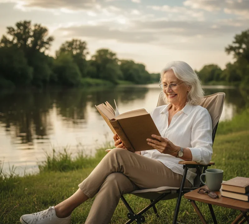 Seniors échangeant des lectures et discutant de livres en groupe