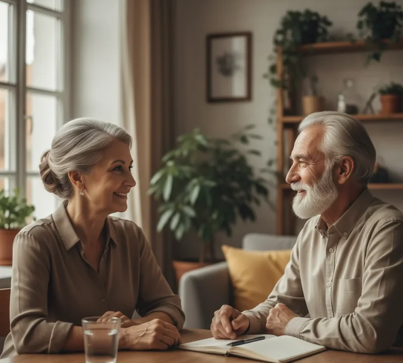 Smartphone dans la main d’un senior pour relancer après un premier rendez-vous